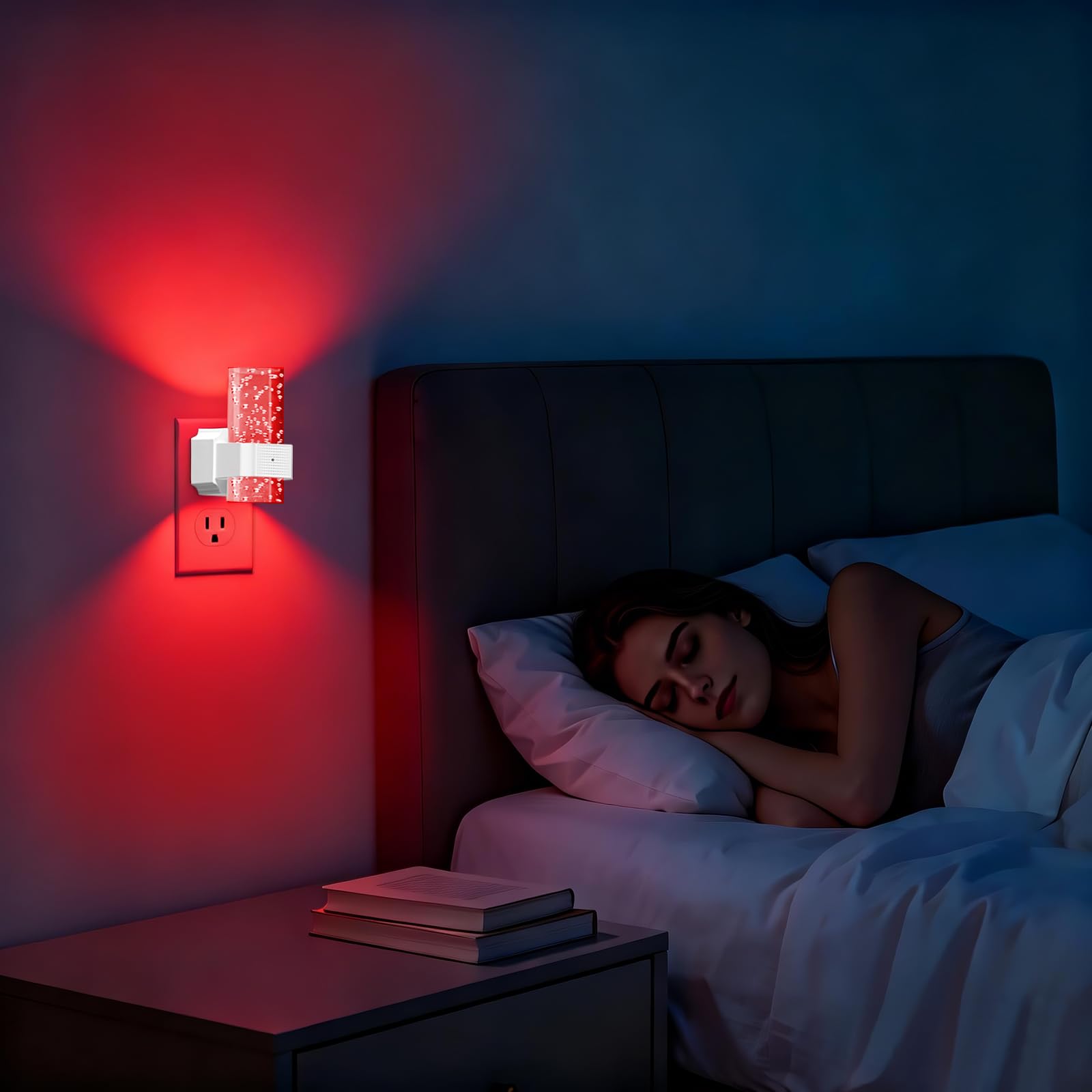 easuntec Luz nocturna enchufable con encendido/apagado automático, luces nocturnas enchufables en la pared, sensor de atardecer a amanecer, luz nocturna que cambia de color, regulable, para dormitorio