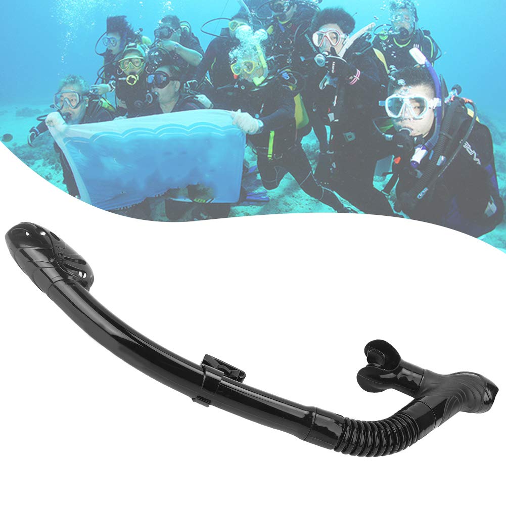 Xolsurg Snorkeling Snorkel Tube for Whale Diving Snorkeling Equipment Underwater Dry Professional Safe One Way Drain Black Red Blue (Black)