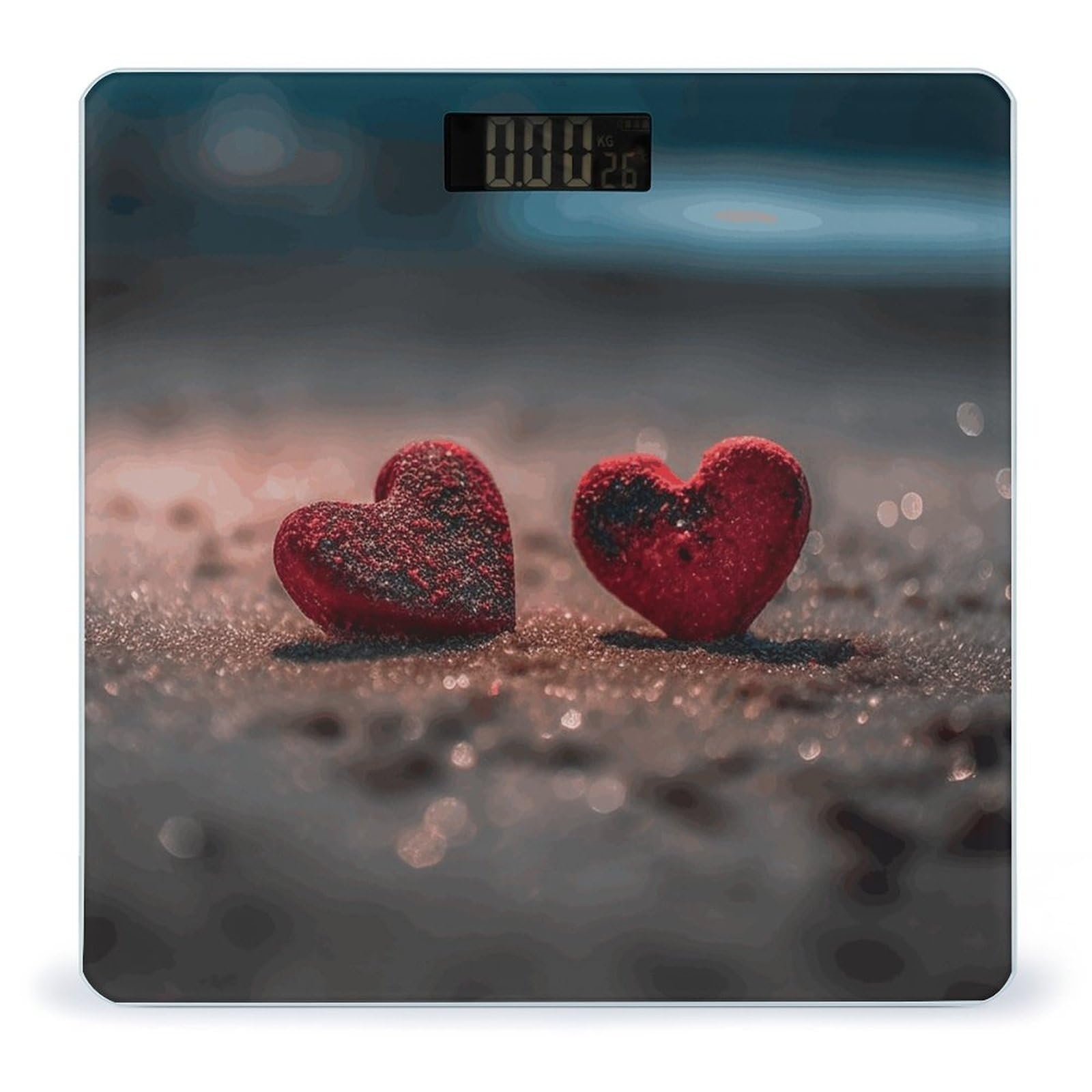Two Shaped Hearts Scale for Body Weight Highly Accurate Digital Bathroom Body Scale Easy-to-Read Large LCD Display Bathroom Scale Heavy Duty Measuring Device for People
