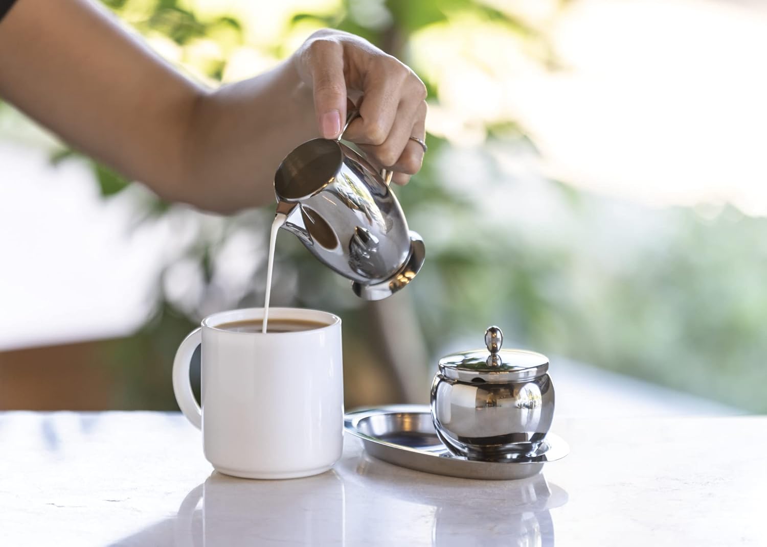 Service Ideas STCCRSGTRC Service Ideas STCCRSGTRC Sugar and Creamer Set with Tray, Polished Stainless