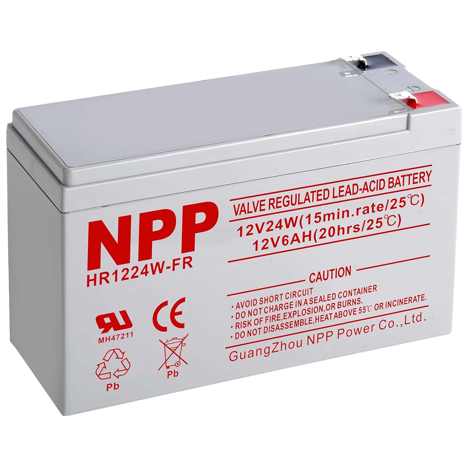 NPP HR1224W F2-12V 6Ah Rechargeable AGM Battery 144Watts 24Watt Cell Sealed Lead Acid UPS Batteries Replacement for NS1250