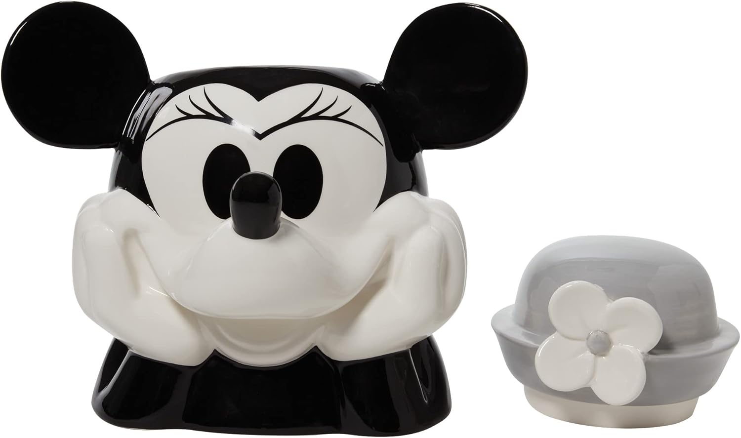 Enesco Disney Ceramics Minnie Mouse from Steamboat Willie Sculpted Cookie Jar, 10.24 Inch, Multicolor