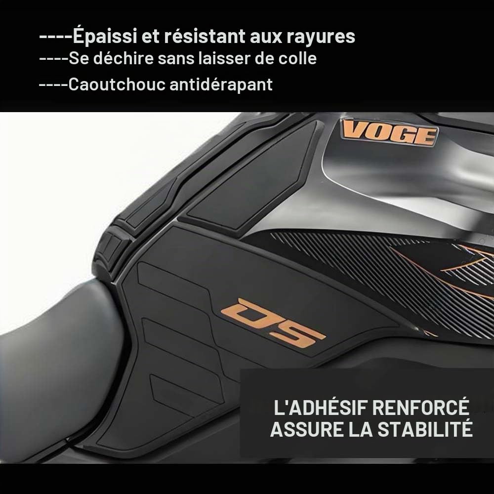 Accessoires pour moto Protection latérale antidérapante et imperméable pour réservoir Autocollant en caoutchouc 3CM pour Voge 900DSX 900 DSX 2024 2023 (Jaune)