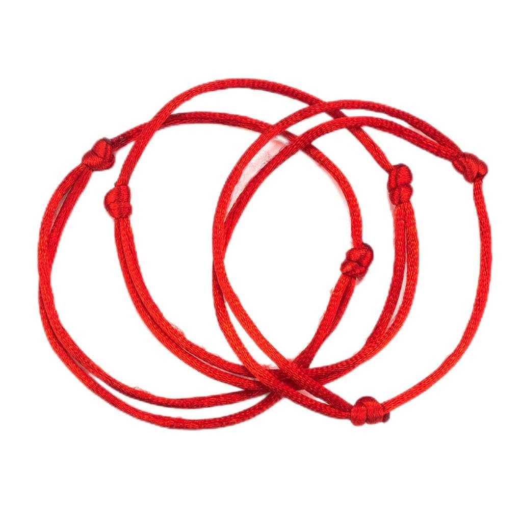 10Pcs Women Men Lover Simple Red Cord Good Luck String Kabbalah For Protection Knot Amulet Wristband Jewelry Faith Rope Gifts Hair Bands Men