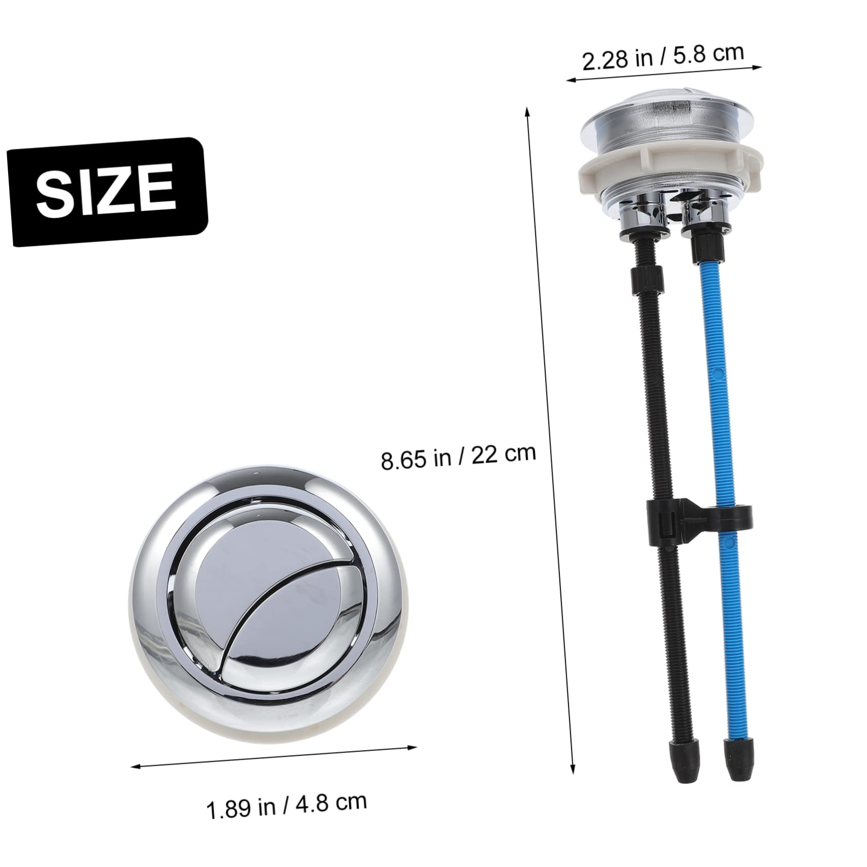 DOITOOL 3 Pcs Quality Toilet Push Button Rods Home Bathroom Toilet Tank Accessory Easy Install
