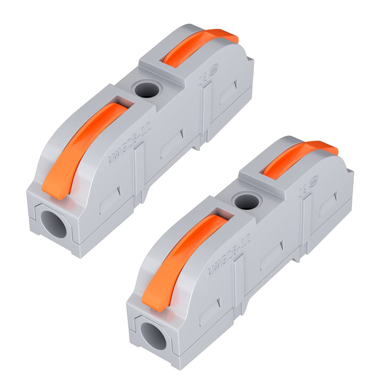 WOODTULA Lever Nuts Wire Connectors - 1 to 1 inline Compact Splicing Wire Connectors - Mini Wire Connectors - Wire Jointer (2pcs, 1 to 1 Inline, Orange) (B0C5TH4M5X) Amazon Price History, Amazon Price Tracker
