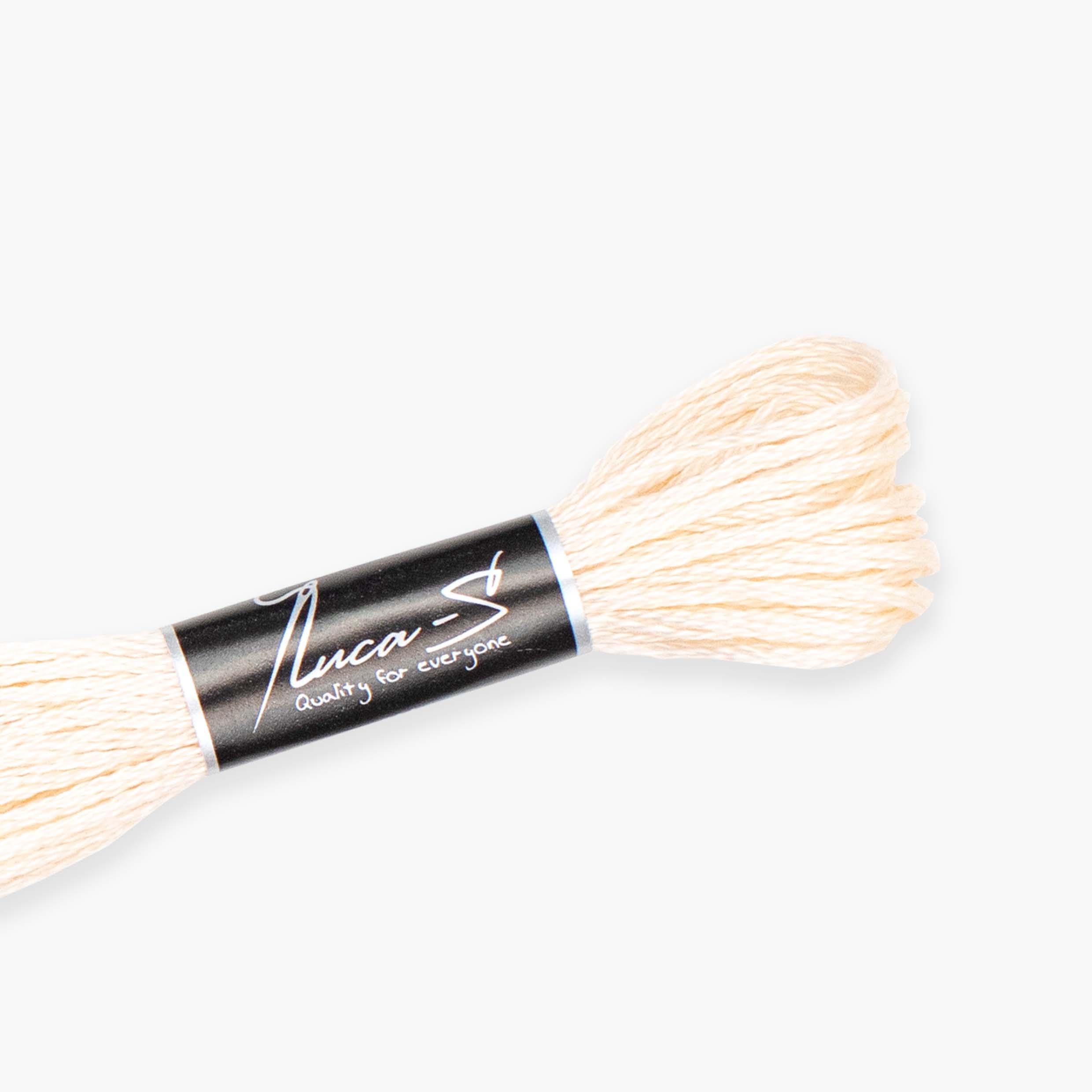 Premium Embroidery Thread Luca-S, 100% Giza Cotton, Oeko TEX Certified Stranded Cotton - 381 / DMC 3770 / Anchor 1009