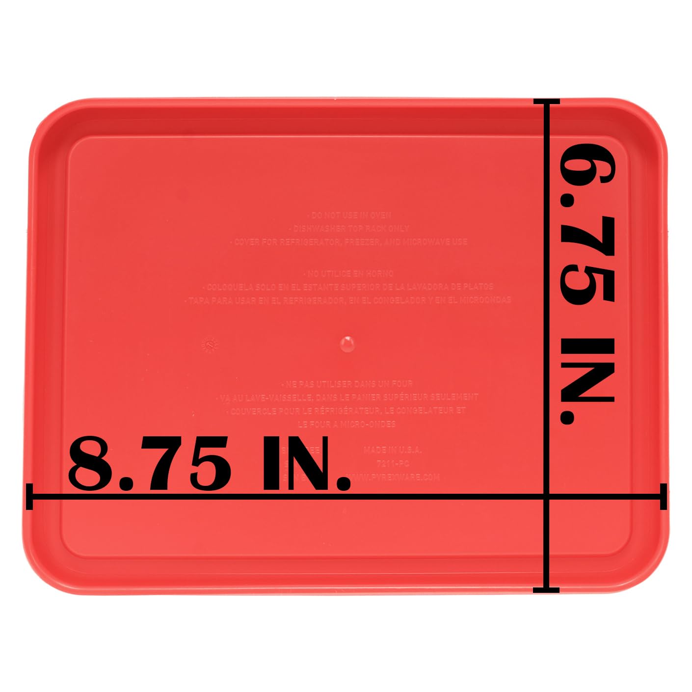 Pyrex Red 6-cup Rectangular Plastic Cover 7211-pc by Pyrex