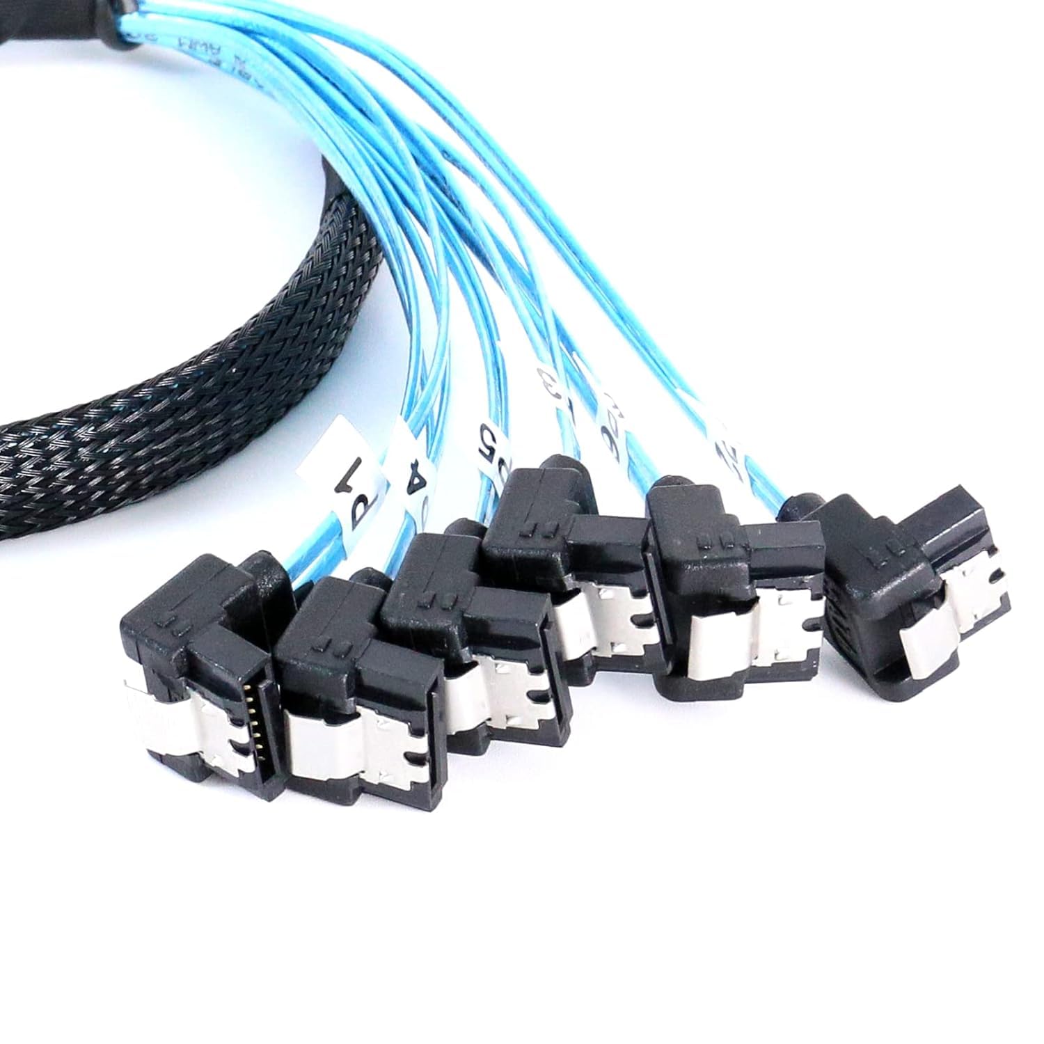 Cable SATA-III 6Gbps con codo a 90 grados para discos de datos de servidor y conjuntos Raid 7