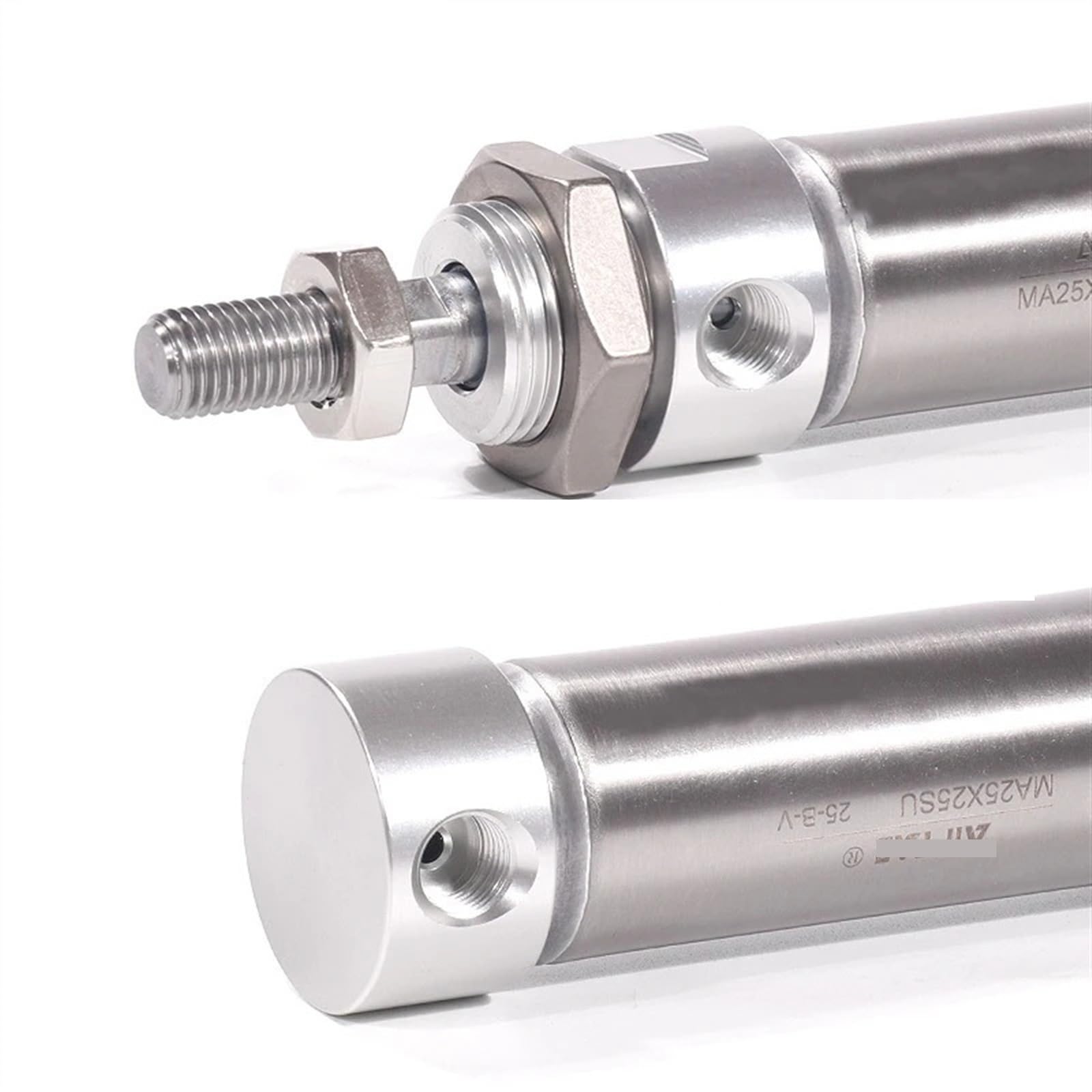 Cylindre pneumatique MAU double action en acier inoxydable avec course de 250mm