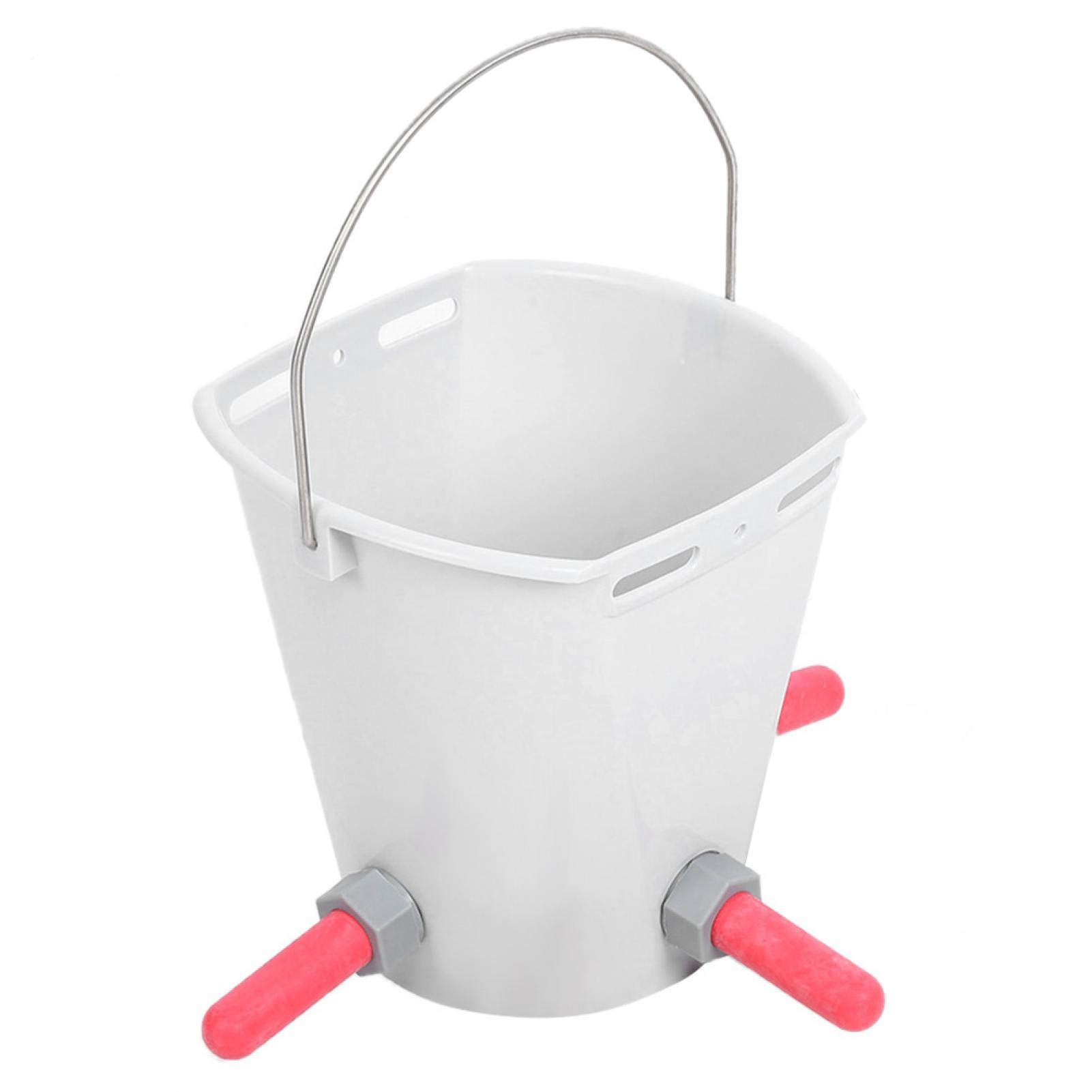 Cubo de alimentación de Leche para terneros, HL-MP70 Cubo de alimentación de Leche de Cordero con pezón, Montaje Duradero de Gran Capacidad para Ganado Vacuno ovino (Cinco) (Tres)
