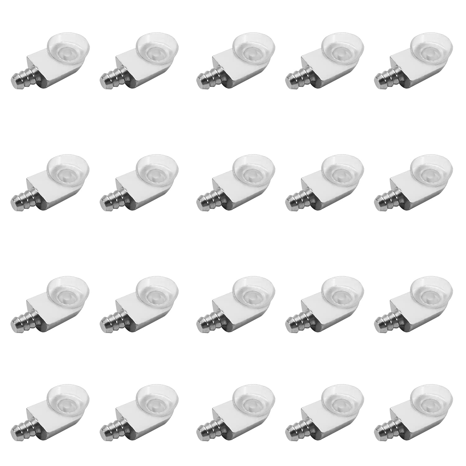 MroMax Shelf Support Pegs Glass Bracket Zinc Alloy Nail Panel Pallet Holder with Suction Cup Barb 20pcs