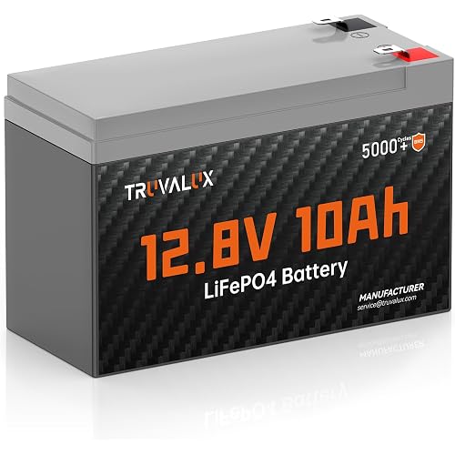12V 10Ah Lithium LiFePO4 battery,Built-in 10A BMS,Lightweight Design,Up to 5000+ Deep Cycles,10 Years Lifespan, Upgrade Now for Fish Finder,Small UPS,Solar Power,Ride-on Toys,Lighting