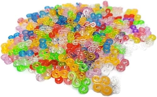 S-shine Clips para telar banda de goma para hacer pulseras DIY Kit de recambio Conectores (como clips S C) para eslabones de cadena de plástico