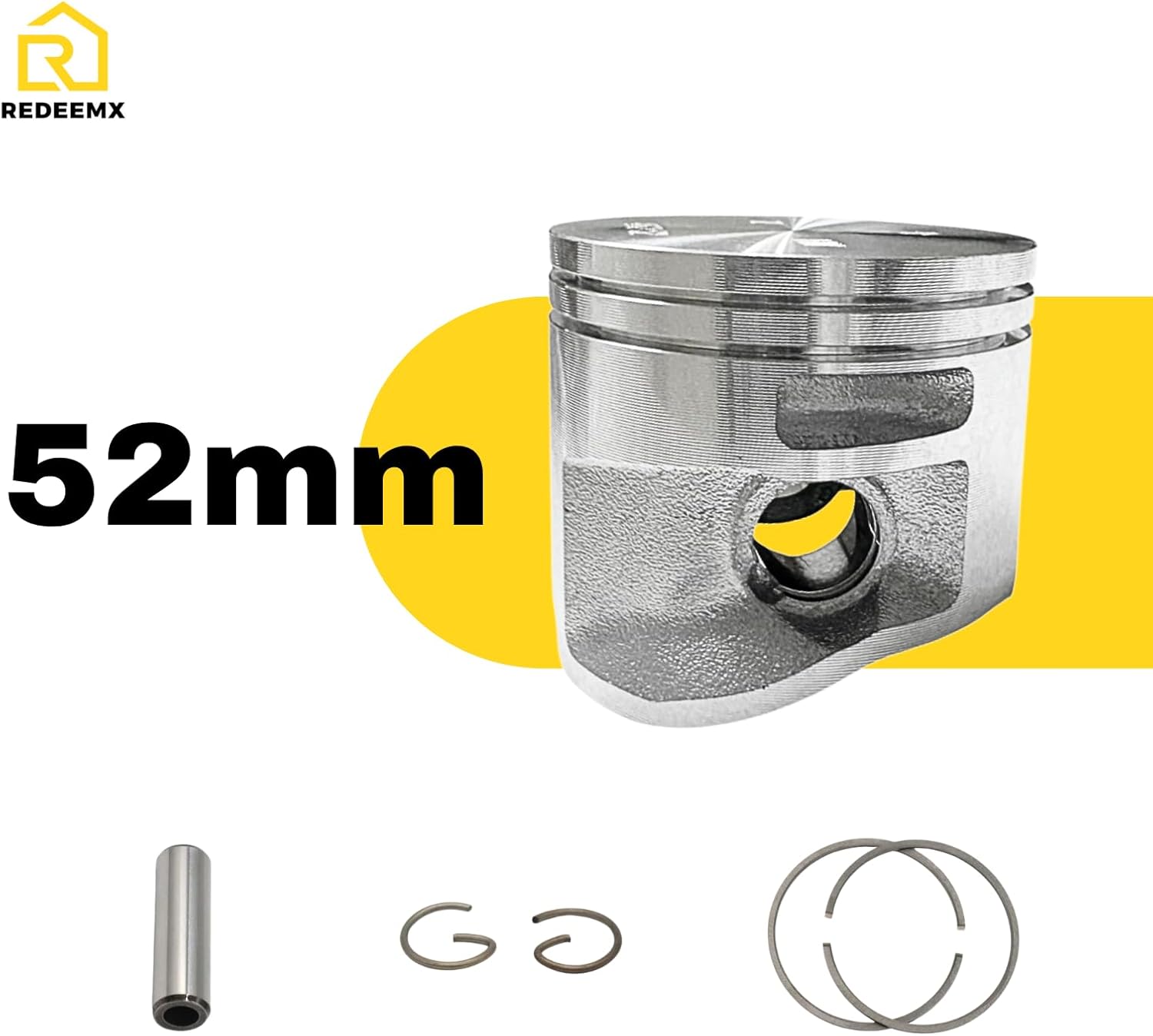 52mm Piston Kit with Rings Compatible with Stihl MS462 MS462C Chainsaws Replaces OEM Part #1142 030 2004 Aftermarket Engine Rebuild Assembly