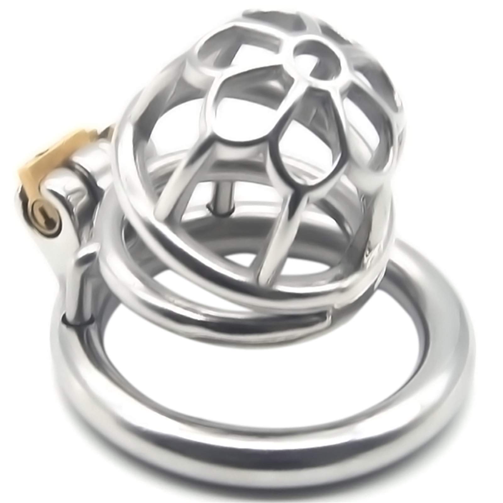 Gabbia per Pene Cockcage Cintura di Castità per Uomo Cintura di Castità Design Intagliato Cavo in Acciaio Inossidabile 304 SM Bondage per Schiavi Fetish Gabbia di Castità(50mm)