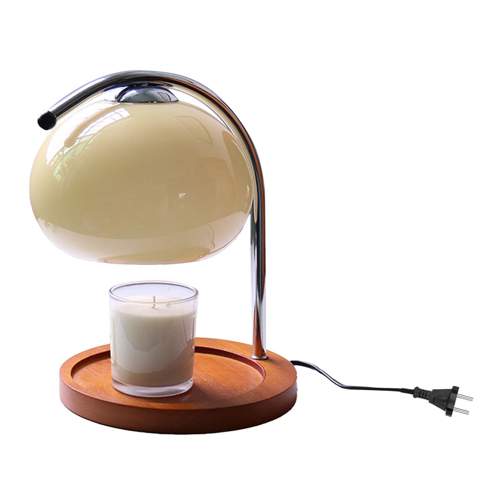 SIXRUN Lampe Chauffe-bougie Rétro, Support de Lampe Chauffe-bougie, Support en Fer, Abat-jour en Verre, Lampe Décorative Rétro pour Faire Fondre les Bougies avec Minuterie (Prise UE