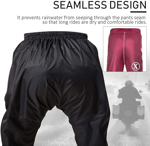 Miniatura 3 de ILM traje de lluvia para motocicleta, impermeable, 6 bolsillos, 2 piezas, chaqueta y pantalones, para hombre