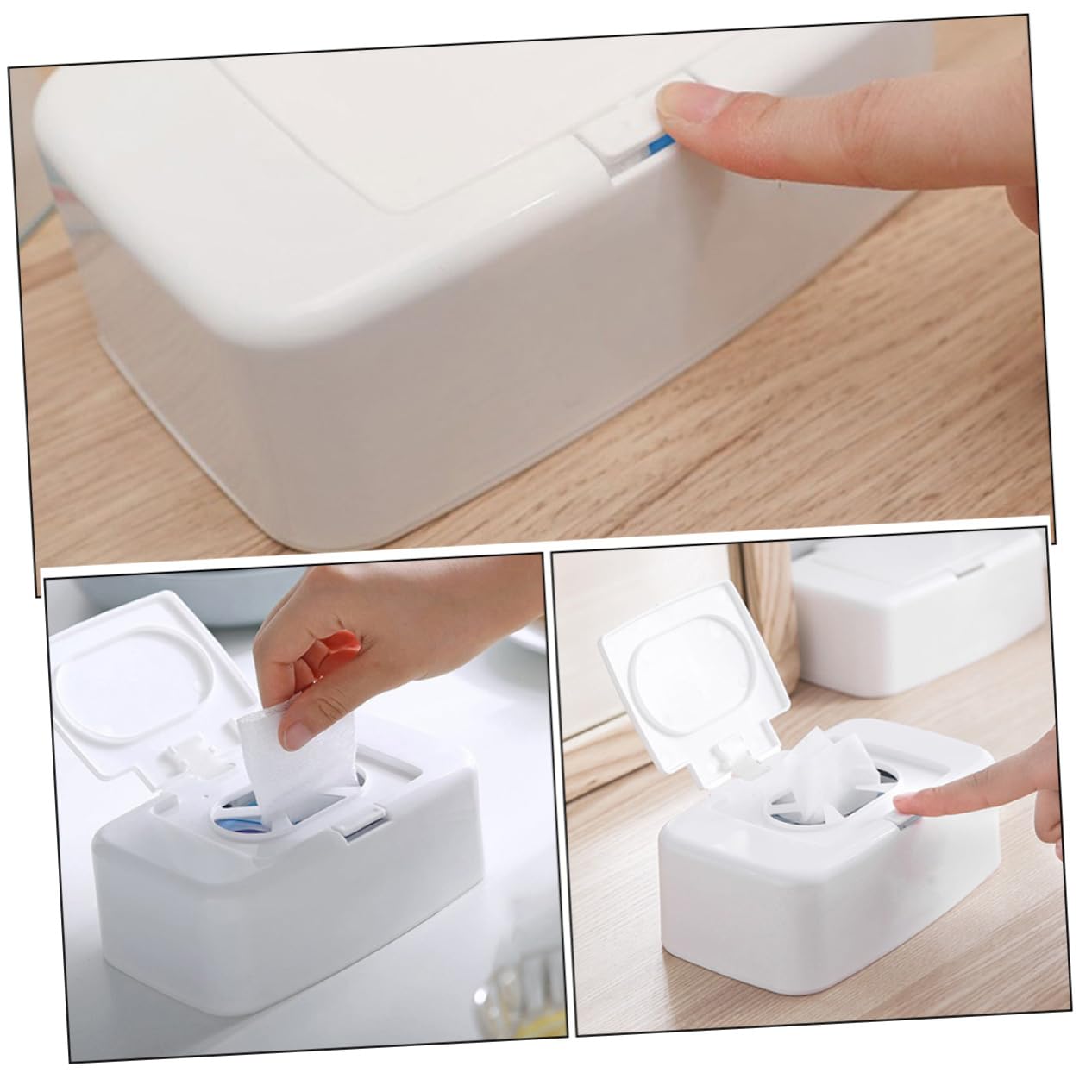 Garneck 8 Pièces boîte de Rangement pour lingettes humides Range Bureau Trousse de Rangement Voyage décorer lingettes pour bébés étui à lingettes Portable Porte-lingettes décoratif Auto PP