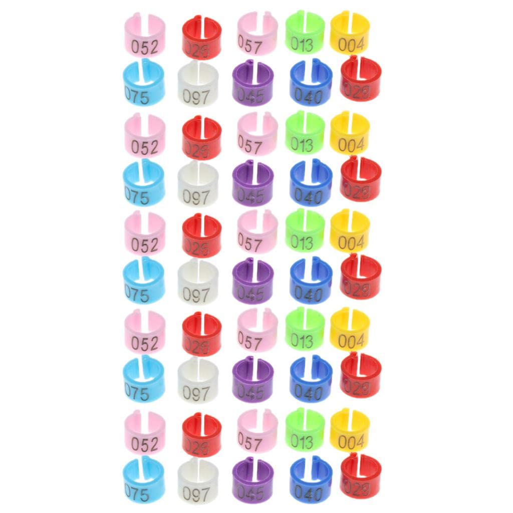 Lichts 50 Pcs PVC Pigeon Leg Rings Bird Rings Identification Race Colorful Ring-image-13