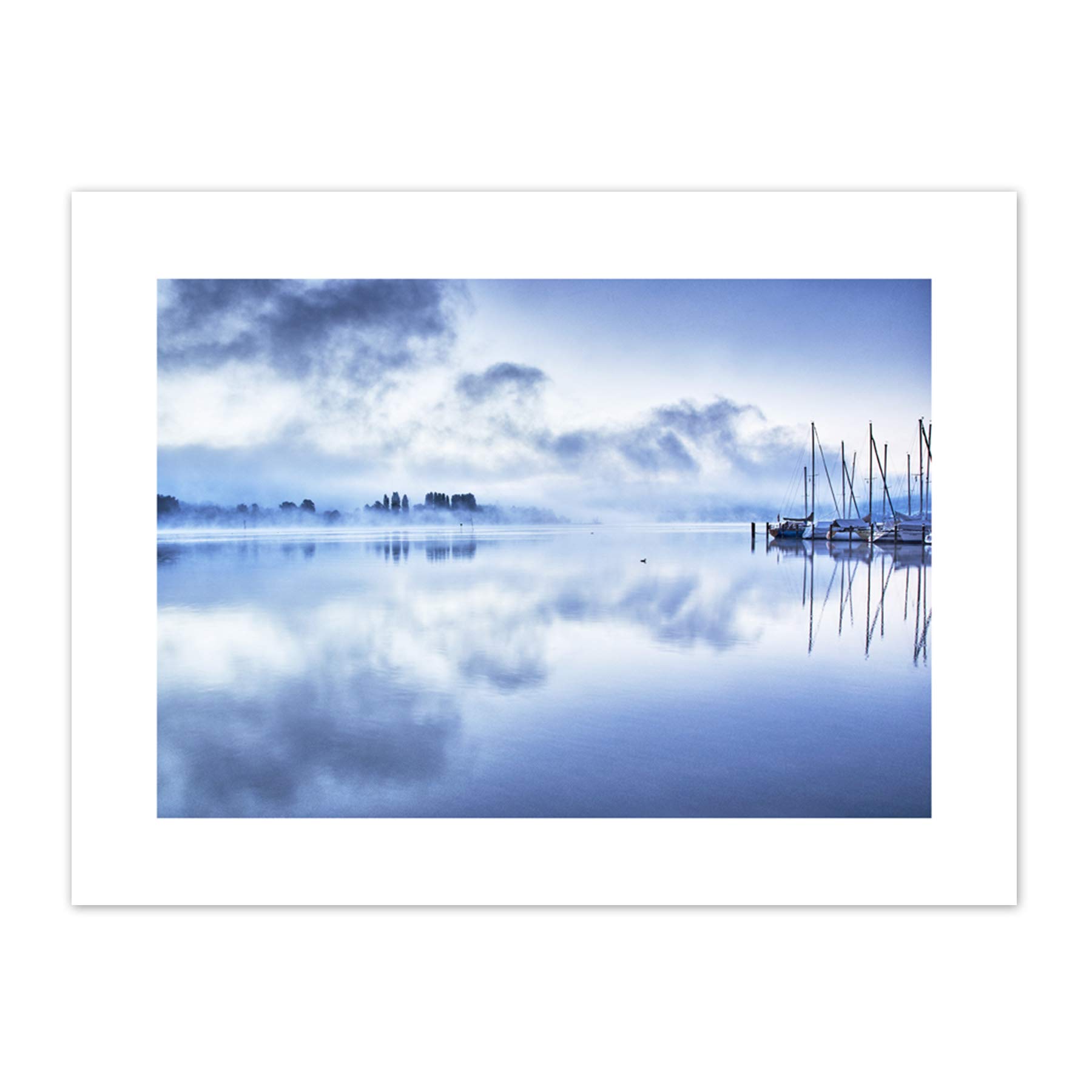 Misty Lake Constance Canvas Wall Art Print