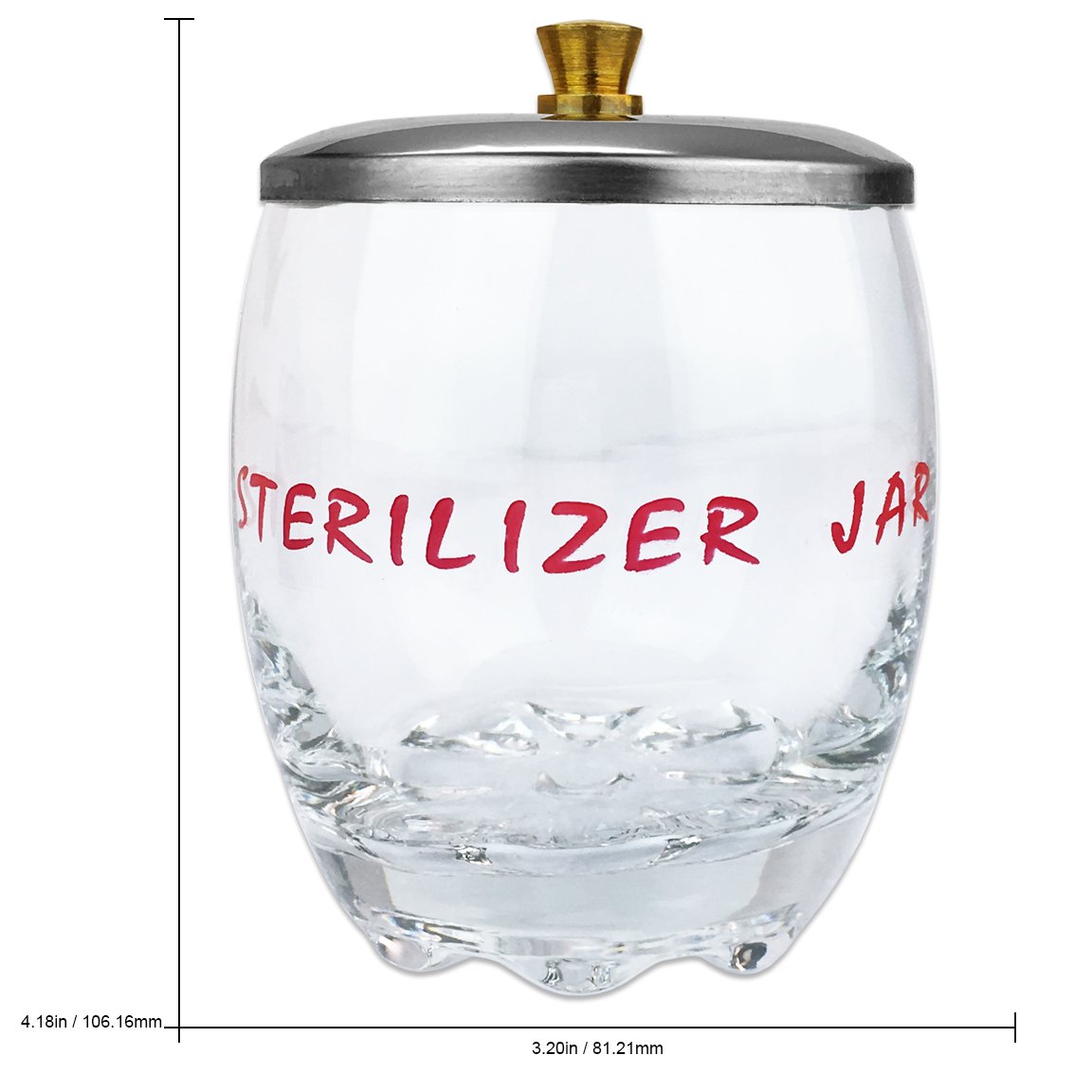 Beauticom Professional Salon Quality Glass Dappen Dish with Metal Lid for Acrylic, Monomer, and Acetone for Nail Art and Manicures