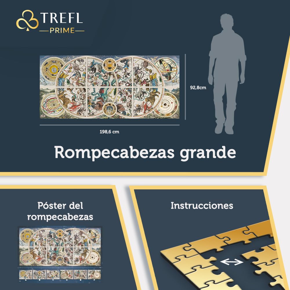 Trefl Prime - Puzzle UFT: Ancient Celestial Maps - 9000 Piezas, Puzle de Gran Formato con una Imagen de una Antigua Carta Estelar, Bio, EKO, Entretenimiento para Adultos y niños a Partir de 12 años