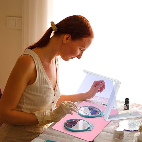 Miniatura 3 de VIHOSE Luz UV para curado de resina, luz de resina UV plegable con 18 cuentas de lámpara, lámpara UV grande con almohadilla de silicona para moldes