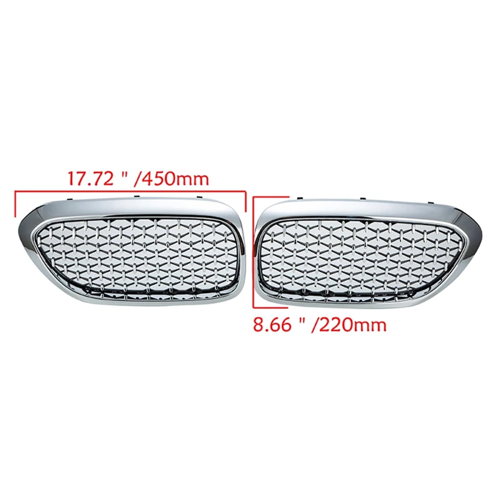 Przednie kratki pasujące do BMW serii 5 G30 Sedan G31 Wagon 2017-2020 Przed liftingiem Zamienny zderzak wyścigowy z grillem nerkowym Kratka samochodowa(Chrome)