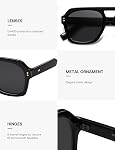SOJOS Lunettes de soleil rétro à aviateur polarisé pour femmes hommes, Grandes nuances pilotes à tendance carrées dorées SJ2385