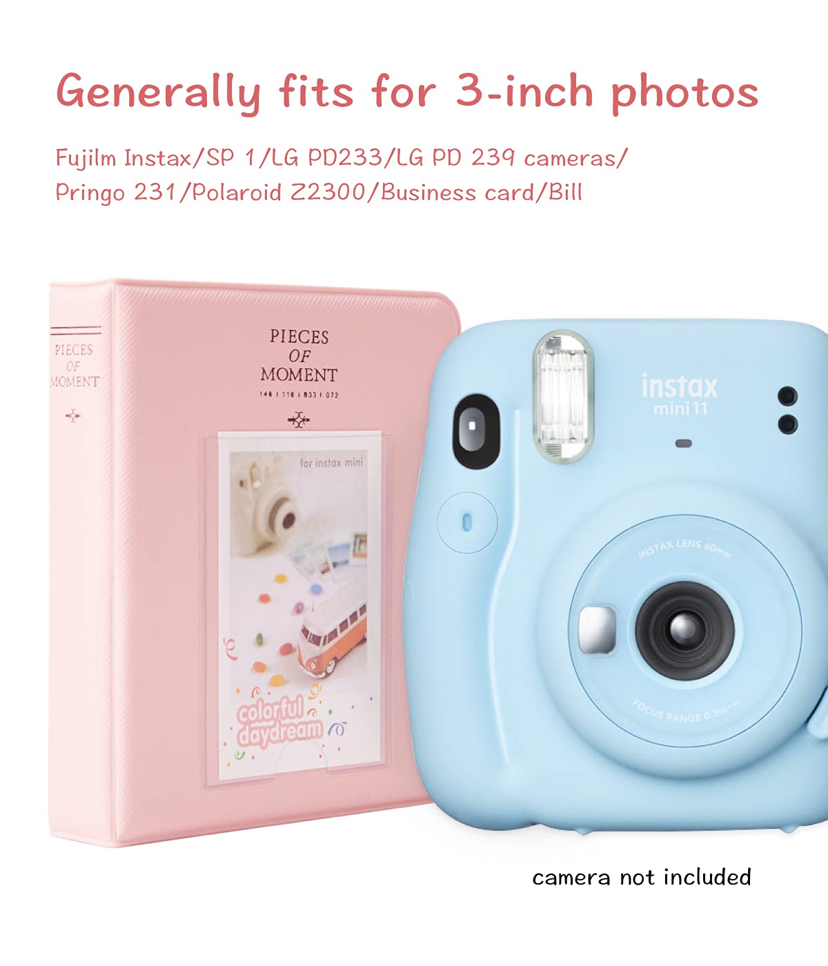 Polaroid Albumy fotograficzne, 2 szt. Goodsnetic 64 kieszenie, album do Fujifilm Instax Mini 7s 8 8+ 9 25 26 50s 70 90 natychmiastowy aparat imienny, fotoksiążka do Polaroid PIC-300P/Z2300, fioletowy i różowy