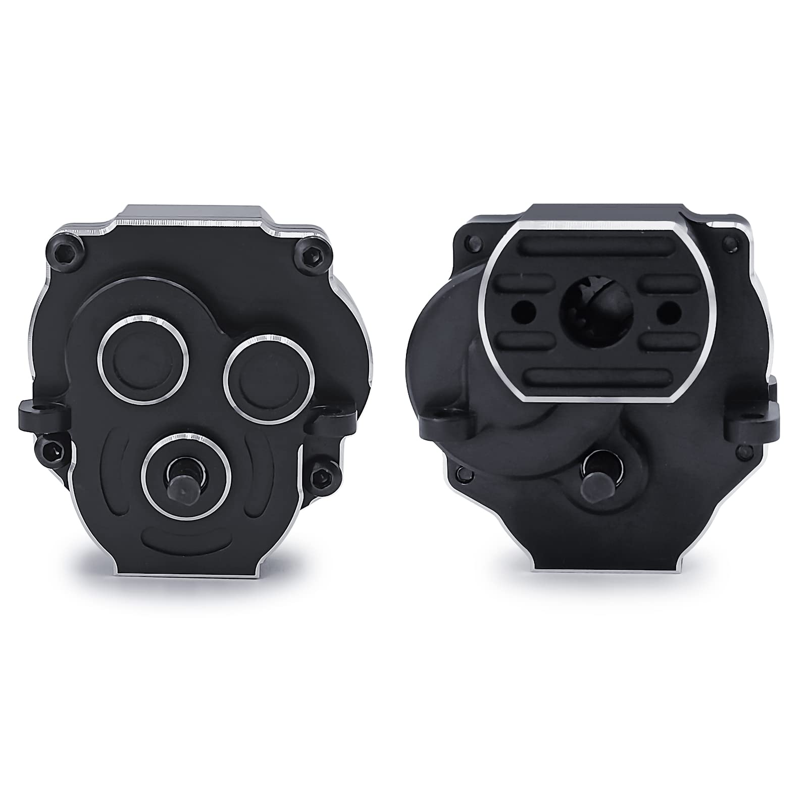 SWXMetal Complete Transmission with High Range Gears,16.6:1 Reduction Ratio Gearbox for 1:18TRX4M RC Truck Upgrade (Higher Speed Gear)