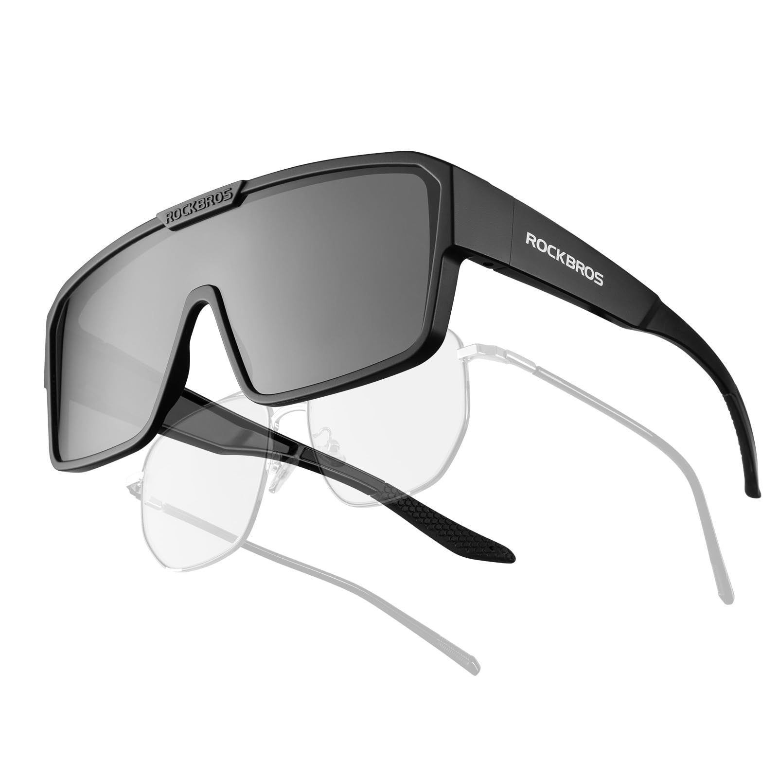 ROCKBROS Lunettes Soleil Polarisées Sport, Surlunette de Cyclisme Polarisées Anti-UV400 Verres TAC Cadre PC pour Homme Femme Vélo VTT Pêche Course Golf Sports de Plein Air