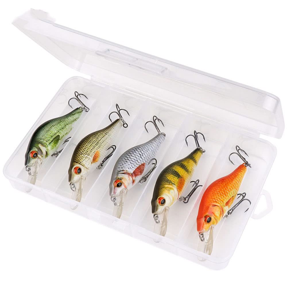 5pcs for Wobblers Minnow Fishing Lure Set 7cm 11g schwimmende Minnow Köder Kit Künstliche Köder Kurbelköder (Color : Set A)