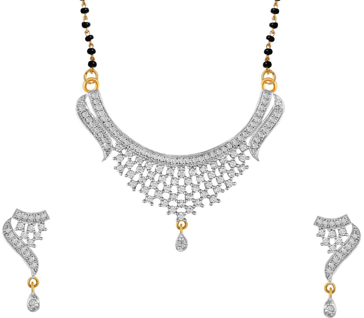 Fashion Frill New Fancy Stylish Mangalsutra with Earrings Set | Gift for women | Fancy Jewellery set | American Diamond Mangal Sutra Set | Artificial Jewellery for women (B08DDGZN34) Amazon Price History, Amazon Price Tracker