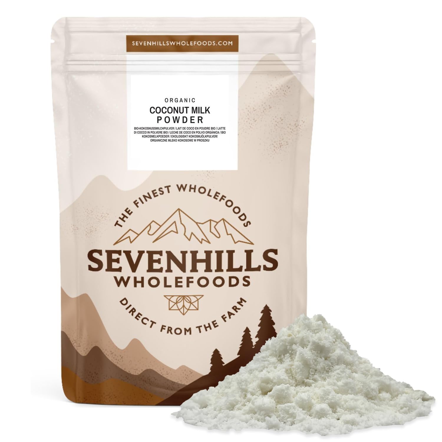 Sevenhills Wholefoods Organic Coconut Milk Powder 400g | Vegan Milk Alternative | Gluten-free | for drinking, cooking and baking | ideal for lattes, curries and sauces