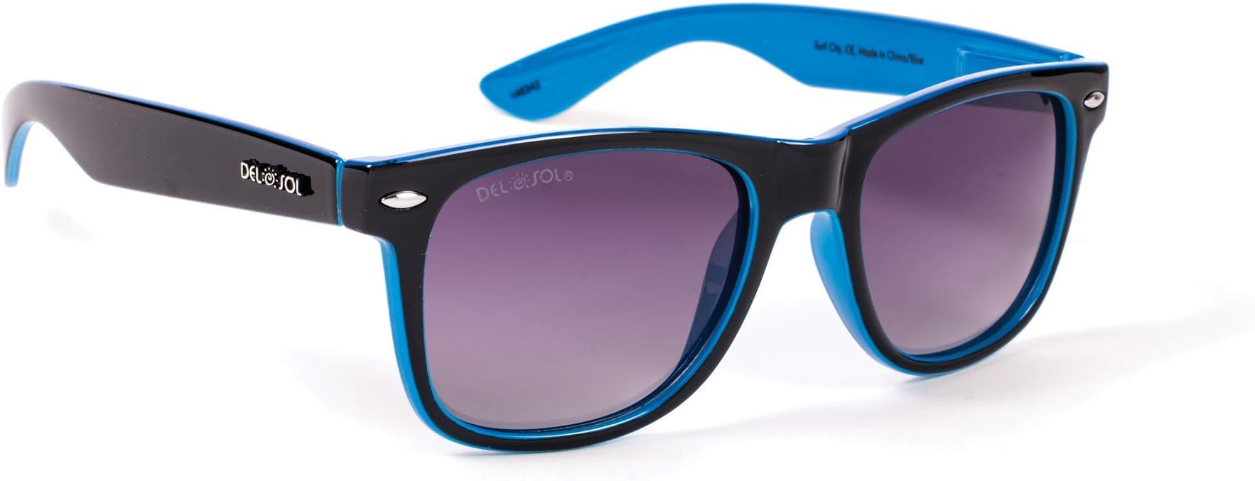 Del Sol Solize Color-Changing Unisex Sunglasses - Surf City - Changes Color from Light Blue to Blue in The Sun - Polarized Pro Lens, 100% UVA/UVB Protection