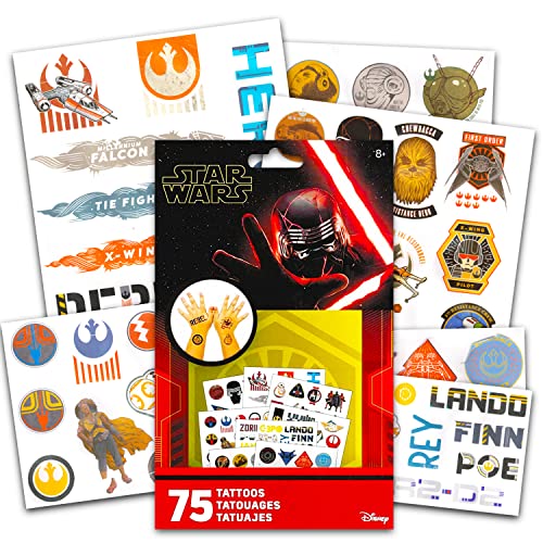 Star Wars Tattoos - 75 Assorted Temporary Tattoos ~ Kylo Ren, Rey, Captain Phasma, Stormtroopers, BB-8, and More! by Disney Studios