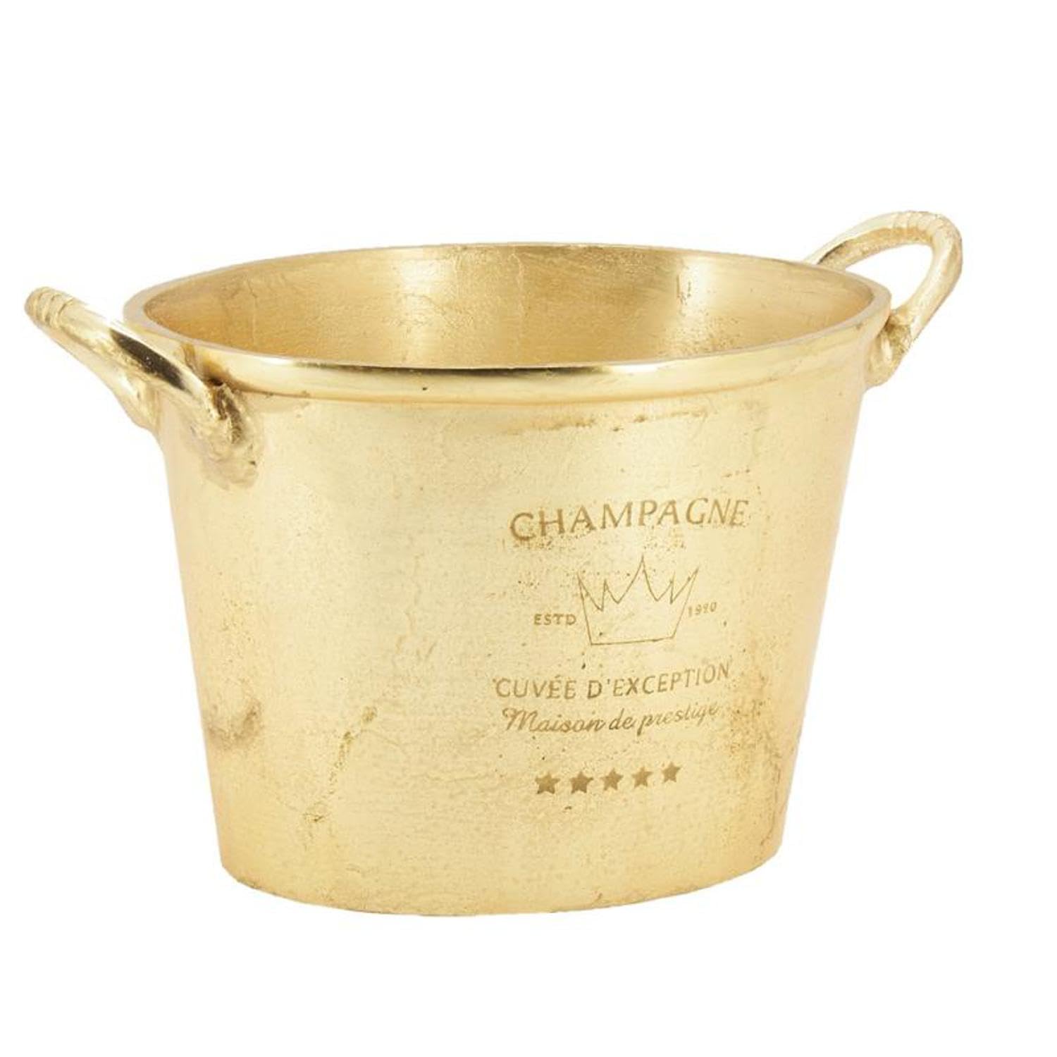 AUBRY GASPARD - Seau à Champagne Cuvée d'Exception en Aluminium Doré - Finition Luxueuse - Capacité 3 Bouteilles - Dimensions 38 x 23 x 24 cm - Idéal pour Présentations Festives et Raffinées