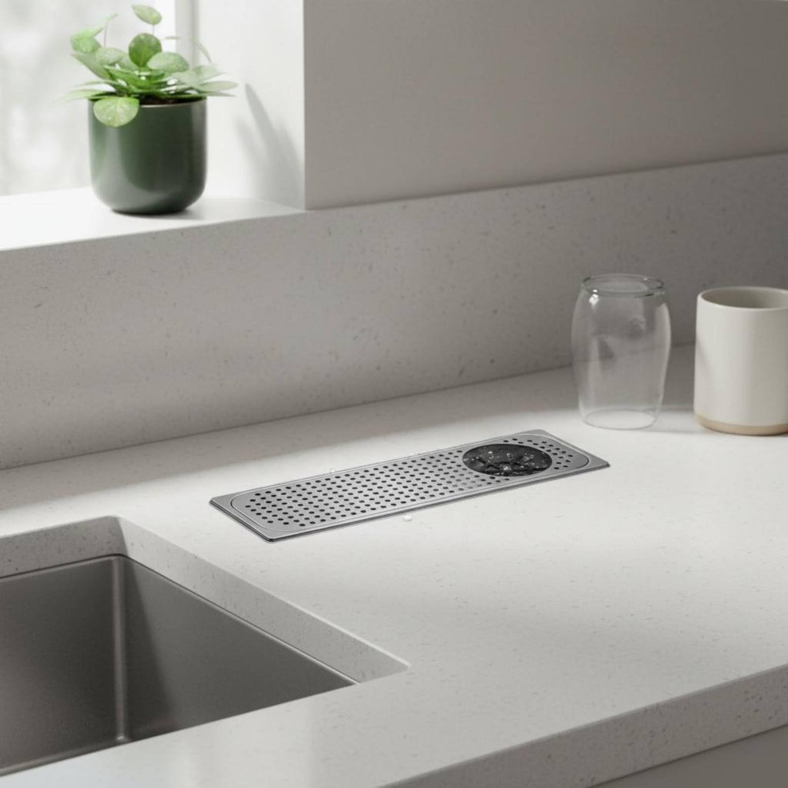 Rubinetto per Lavello Commerciale Automatico per Lavaggio Bicchieri Risciacquo Rapido Materiali in Acciaio Inox E Rame Adatto per Bar Ristoranti Caffetterie Casa, Moderno, Nero, Lungo