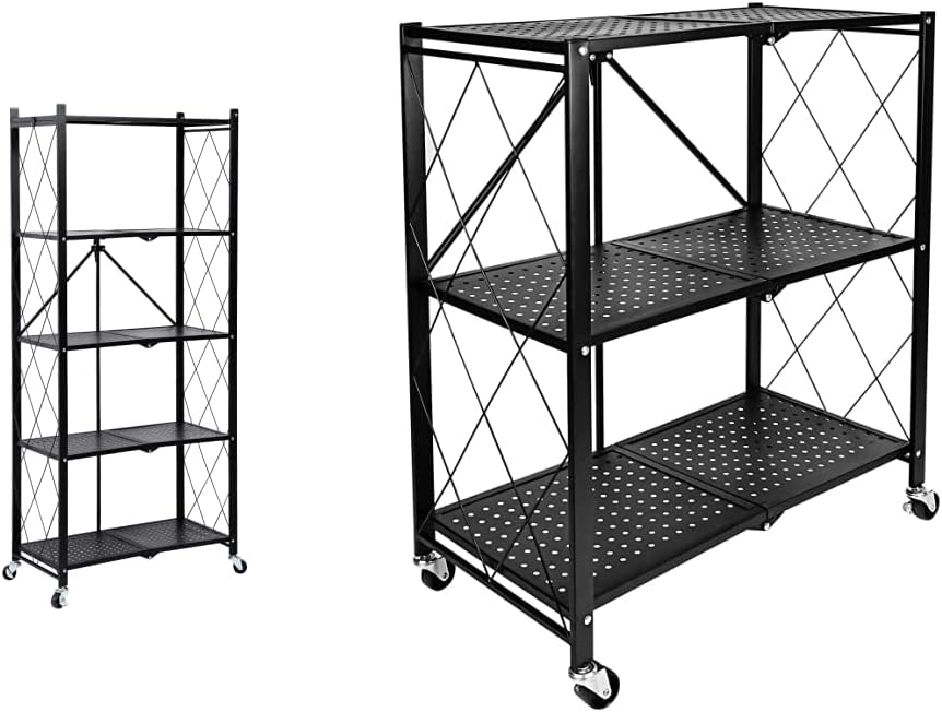HealSmart 5Tier Heavy Duty Foldable Metal Rack Storage