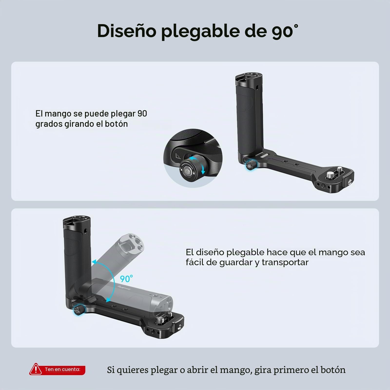 (Nueva Versión) SMALLRIG Mango Agrarre de Aluminio para dji RS 4 Mini/RS 4 / RS 4 Pros/Ronin-S/Ronin-SC/RS 3 / RS 3 Pro/RS 3 Mini/RS 2 / RSC 2 etc. - 2786C