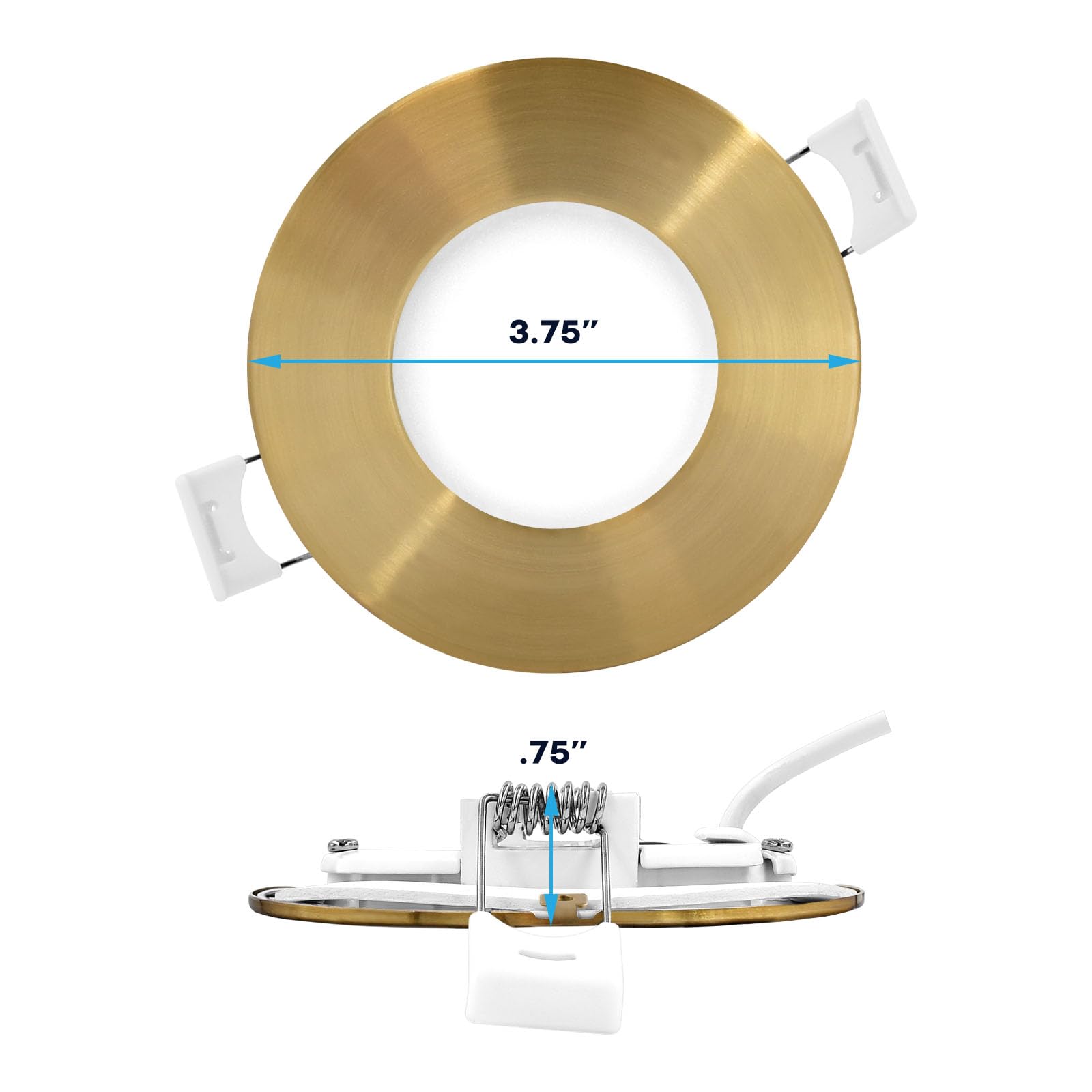 LUXRITE 3 Inch Ultra Thin LED Recessed Light with Junction Box, 8W