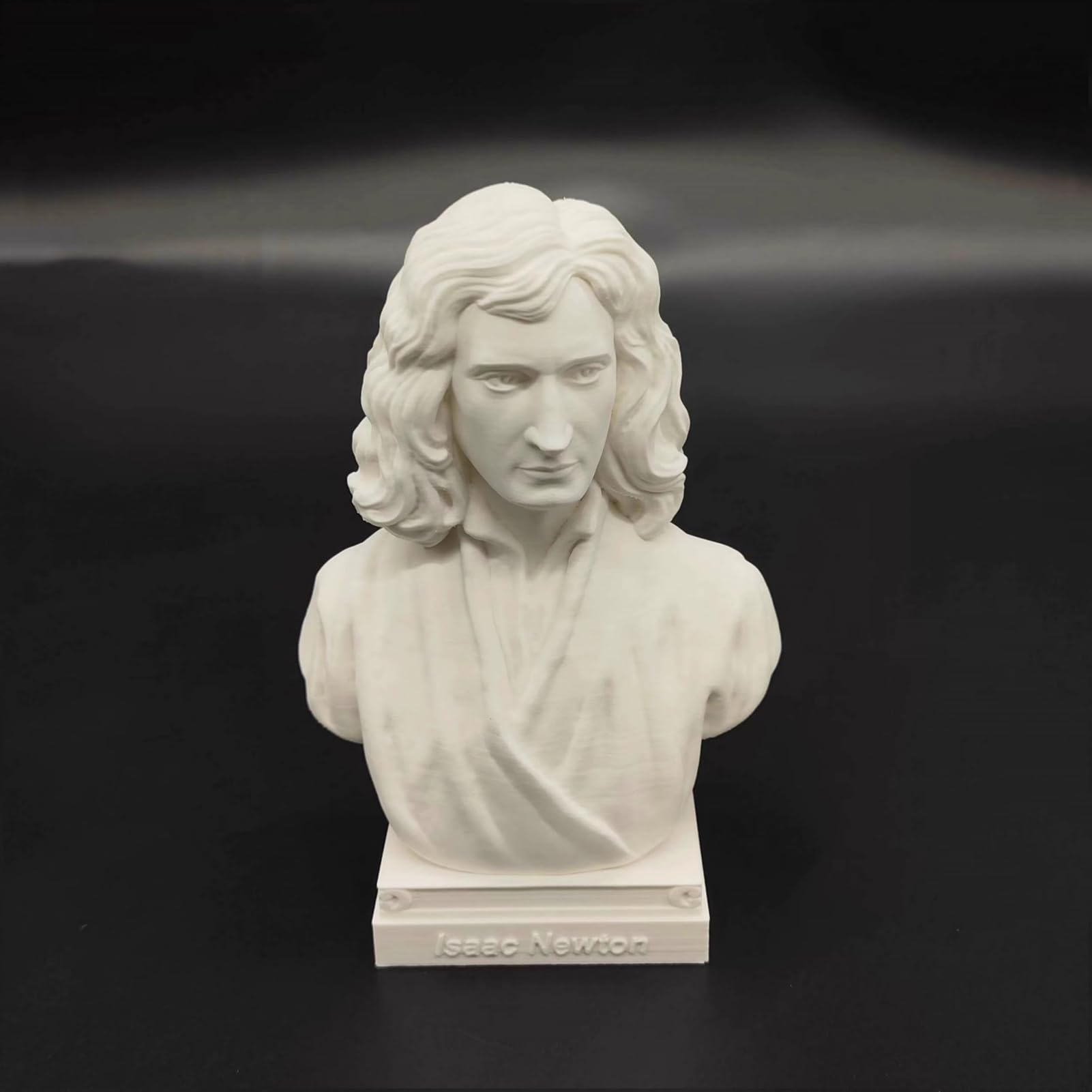 Newton Statue Scientist Einstein Bust Statue 3D Printing Galileo Figure Madame Curie Sculpture Tesla for Living Room Home Desk Decor, Tesla Collection Figurine Hawking Bust (Isaac Newton)