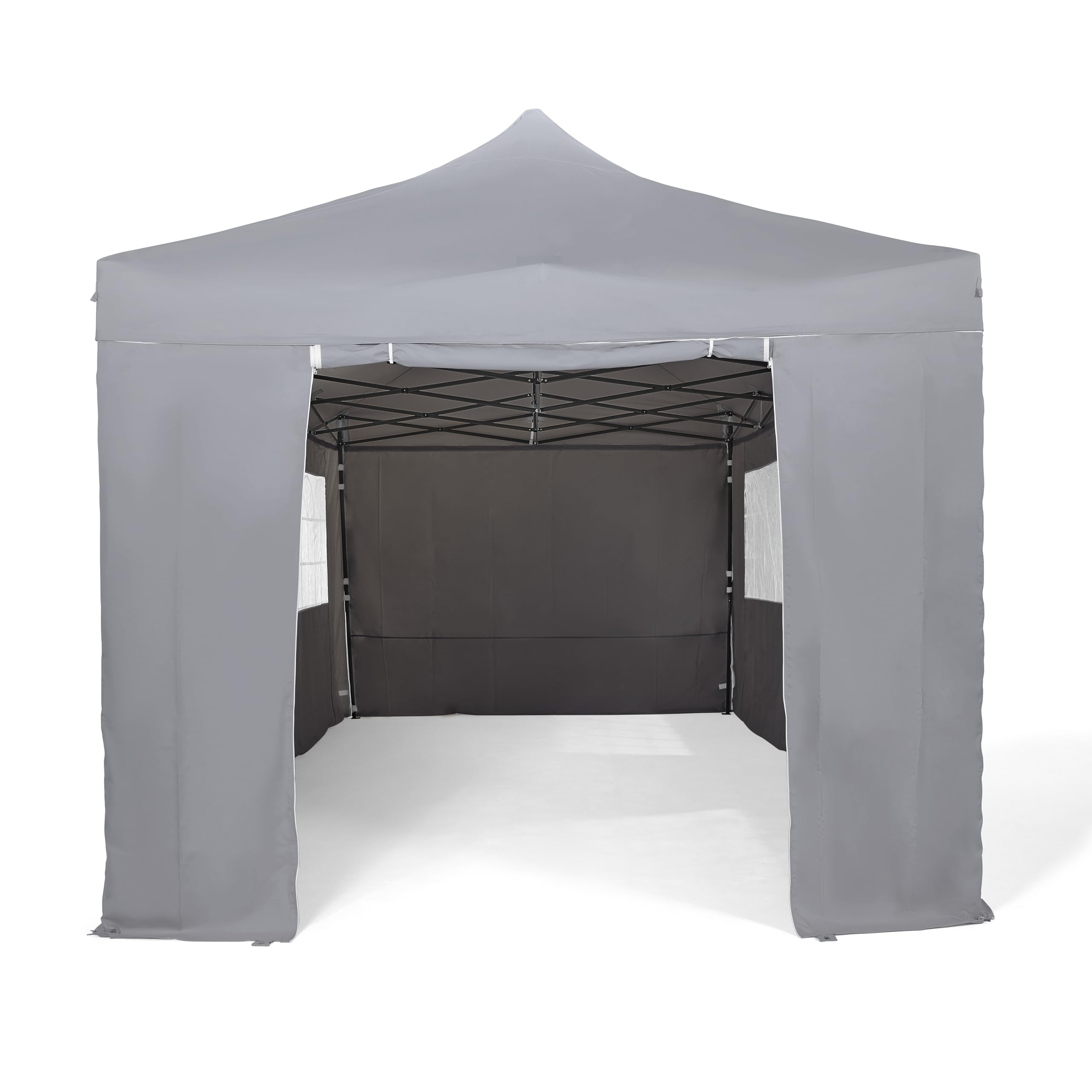 All Seasons Gazebos: Gazebo pop-up 3x6m completamente impermeabile con 4 pareti laterali Premium - Grigio metallizzato