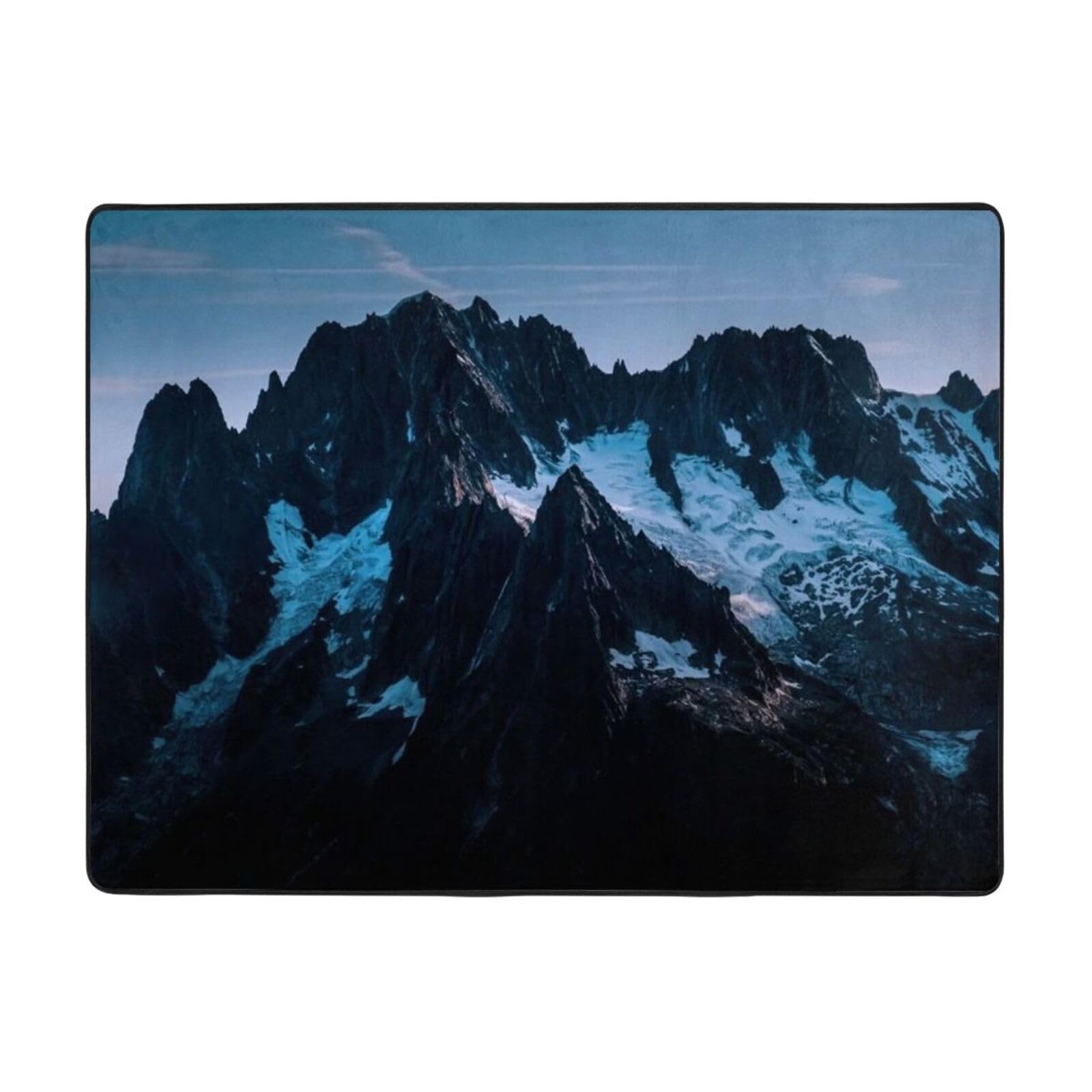 Tapis de montagne flanelle lavable pour sol glissant de salon moderne