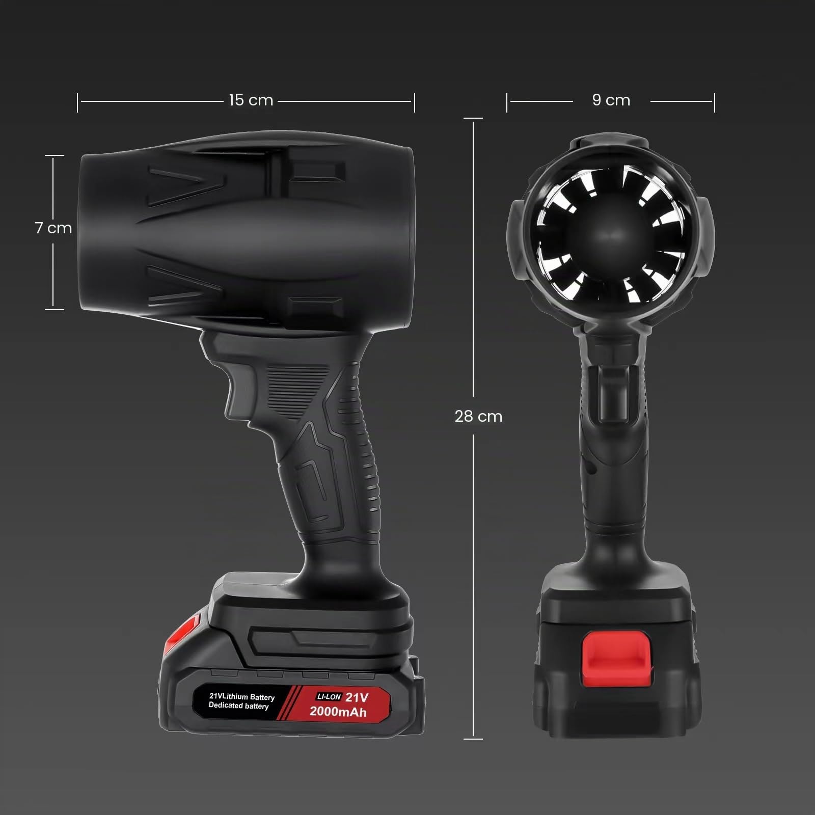 Piccolo soffiatore senza fili 130.000 giri/min, soffiatore elettrico portatile, mini jet a secco con 2 batterie, per tastiera computer all'aperto, auto, casa