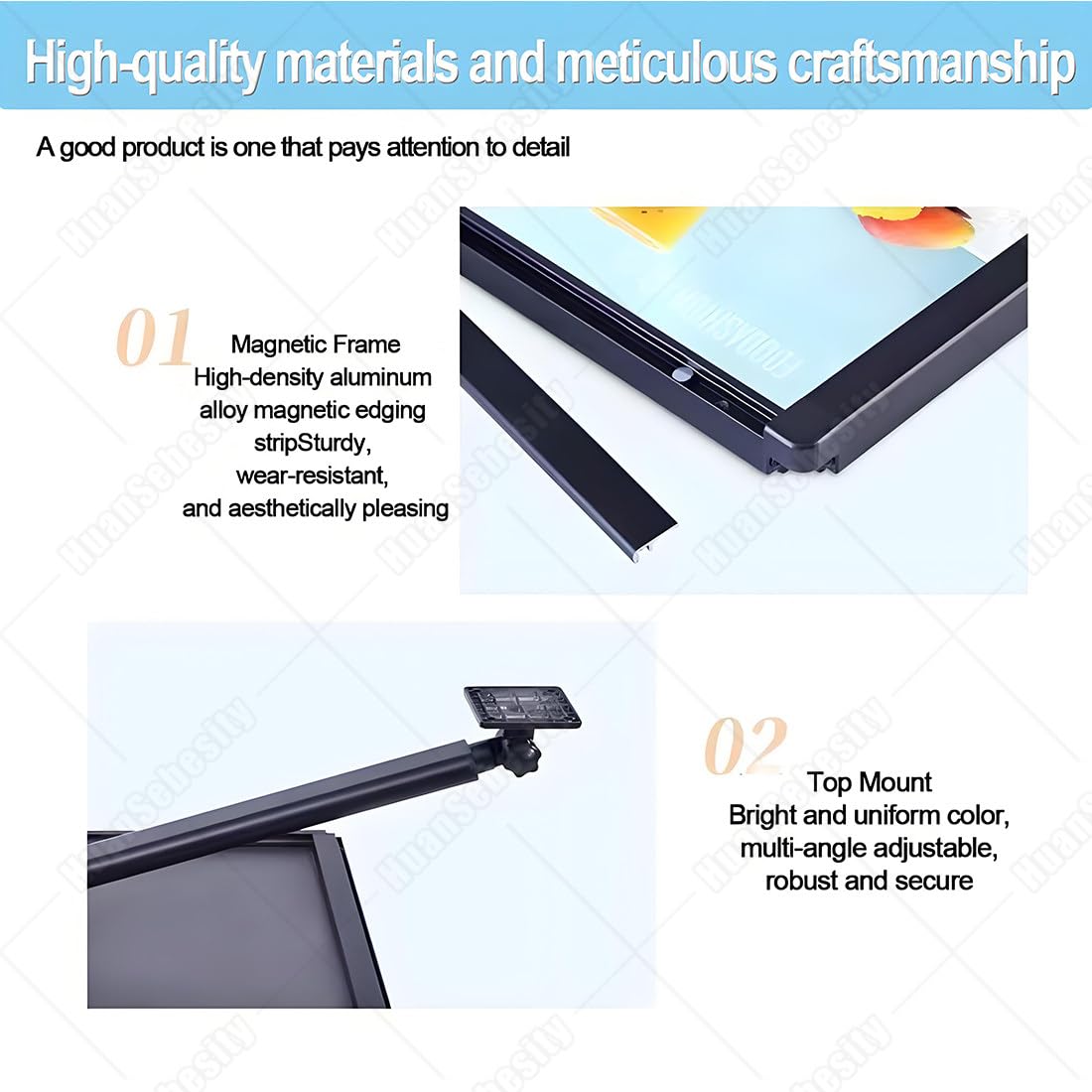 Wandmontierte Speisekarte für Restaurants,30x40 Cm Große LED,Menütafel Mit Aluminiumrahmen,Wandmontierter 3D-Leuchtkasten für Restaurants,Cafés 60 * 120cm
