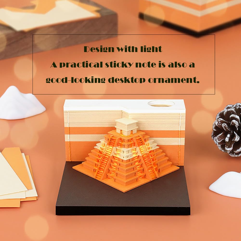 3d Sticky Notes, Kalendarz Piramidowy, To jest ręcznie podarta rzeźba z papieru(Unique Colour)