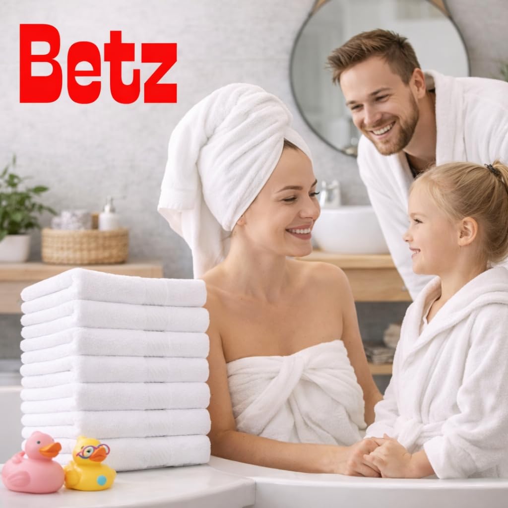 Betz Handtuch 10er Pack Handtücher Set Palermo Größe 50x100 cm 100% Baumwolle - gut trocknend, leichte Qualität - ideal für Sport, Strand, Reisen Farbe weiß